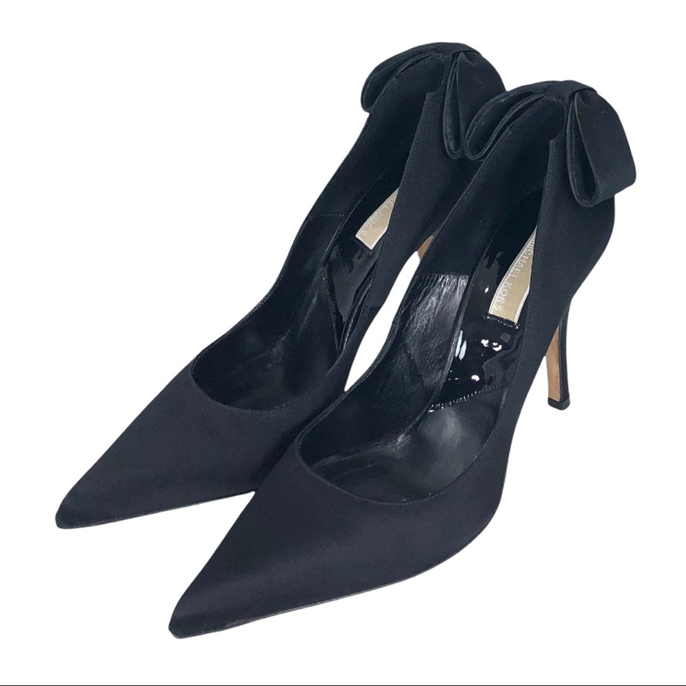 Michael Kors Black Satin Pointy Toe High Heel Pumps made in Italy - Picture 4 of 12
